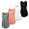 4 Pcs Tank Tops for Women Sleeveless Top Basic Tanks, Curved Hem Casual Baggy Loose Minimalist Oversize Womenswear