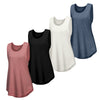 4 Pcs Tank Tops for Women Sleeveless Top Basic Tanks, Curved Hem Casual Baggy Loose Minimalist Oversize Womenswear