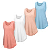 4 Pcs Tank Tops for Women Sleeveless Top Basic Tanks, Curved Hem Casual Baggy Loose Minimalist Oversize Womenswear