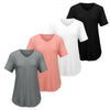 VILIGO Short Sleeve Shirts for Women Casual V-Neck Plain Tees - Set of 4