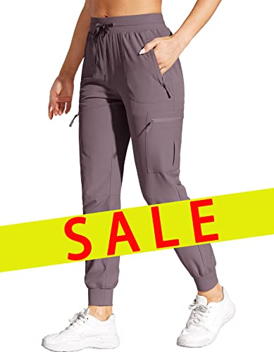 Women's Lightweight Cargo Joggers Quick Dry Hiking Pants UPF50+ Athletic  Workout Casual Outdoor Pants with Zipper Pockets, Apricot, X-Small :  : Clothing, Shoes & Accessories